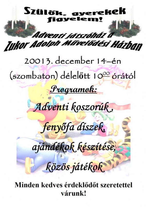 ADVENTI JÁTSZÓHÁZ RICSÉN
