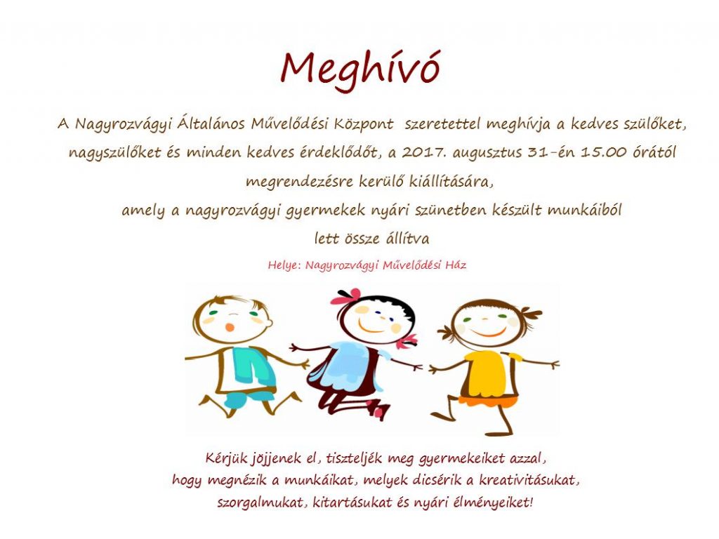 Kiállítás megnyitó Nagyrozvágyon