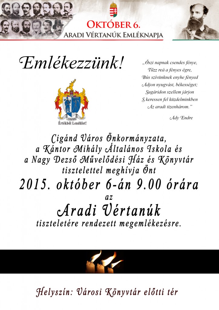 Emlékezzünk együtt az aradi vértanúkra!