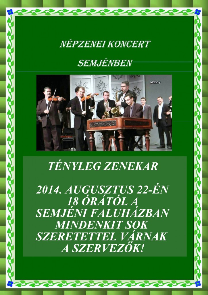 Népzenei koncert  Semjénben