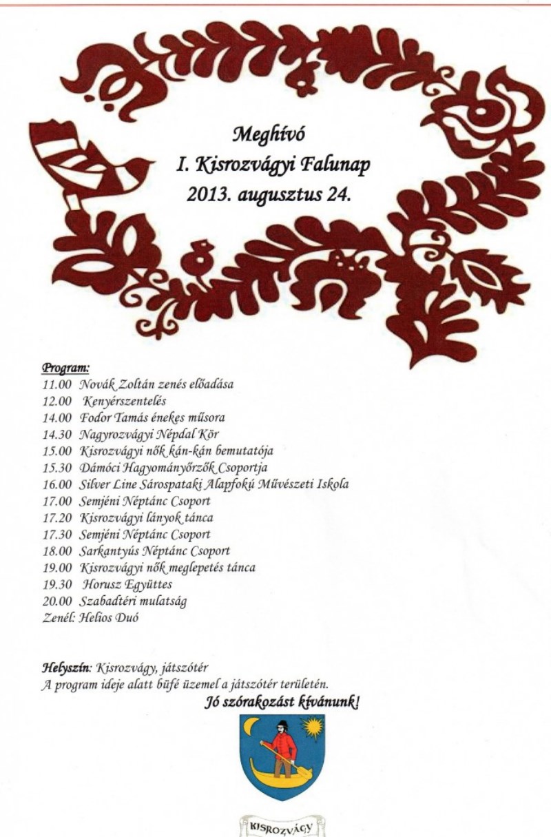 I. Kisrozvágyi Falunap