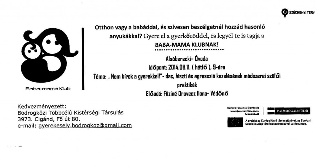 BABA-MAMA KLUB ALSÓBERECKIBEN