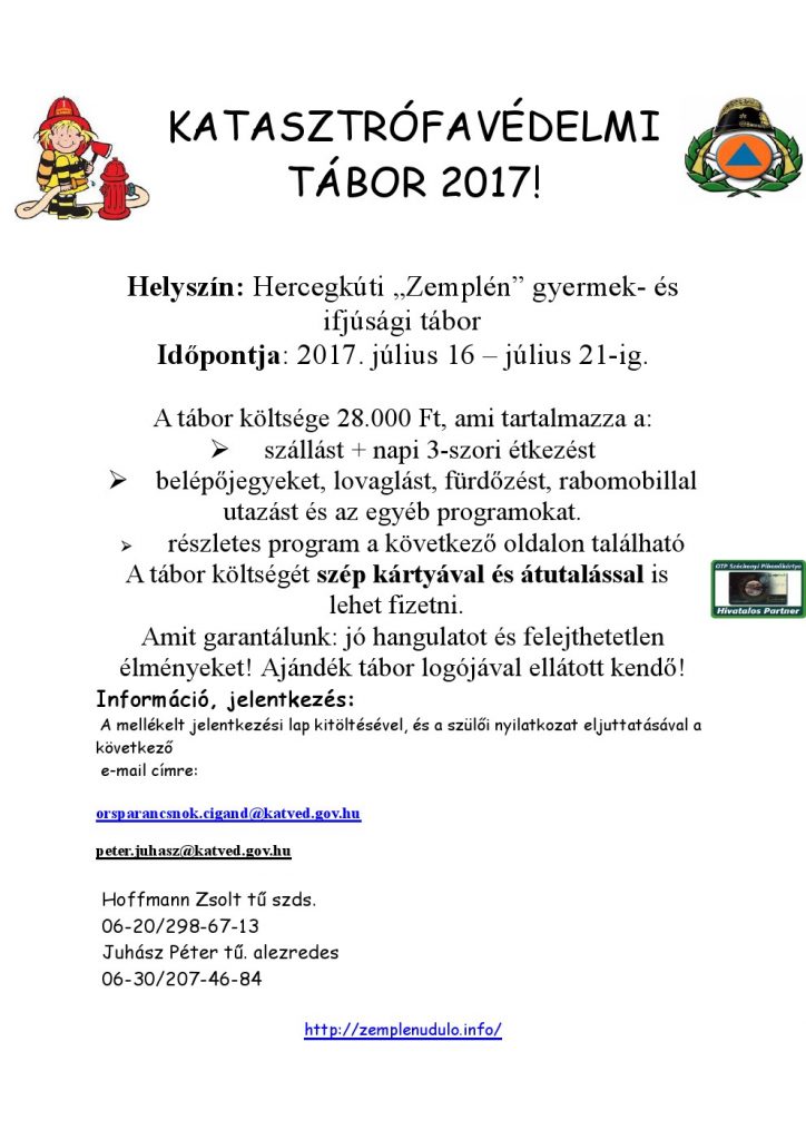 Katasztrófavédelmi tábor 2017