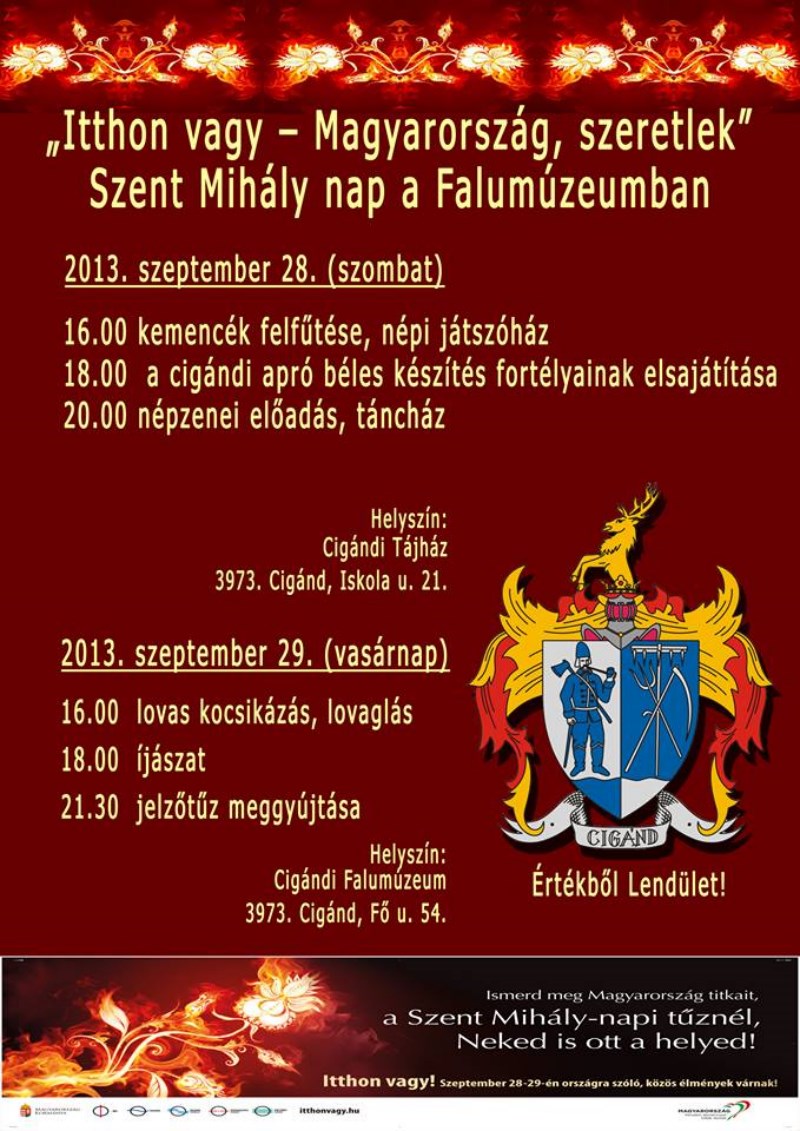Itthon vagy!- Magyarország szeretlek- Szent Mihály nap a Falumúzeumban