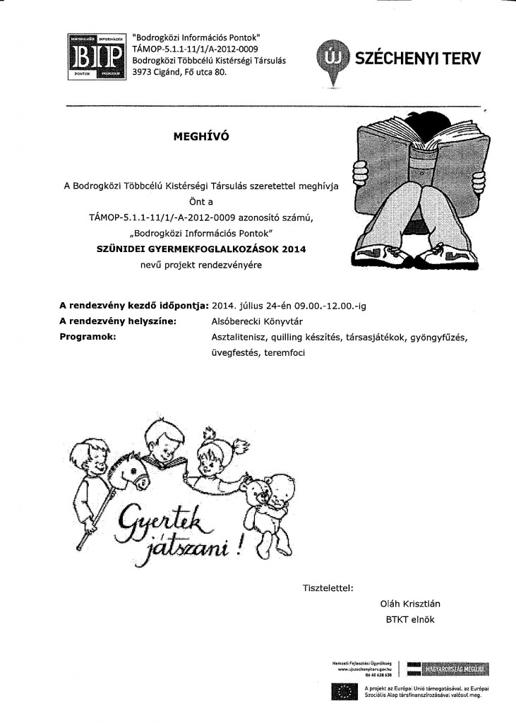 Szünidei foglalkozások Alsóbereckiben